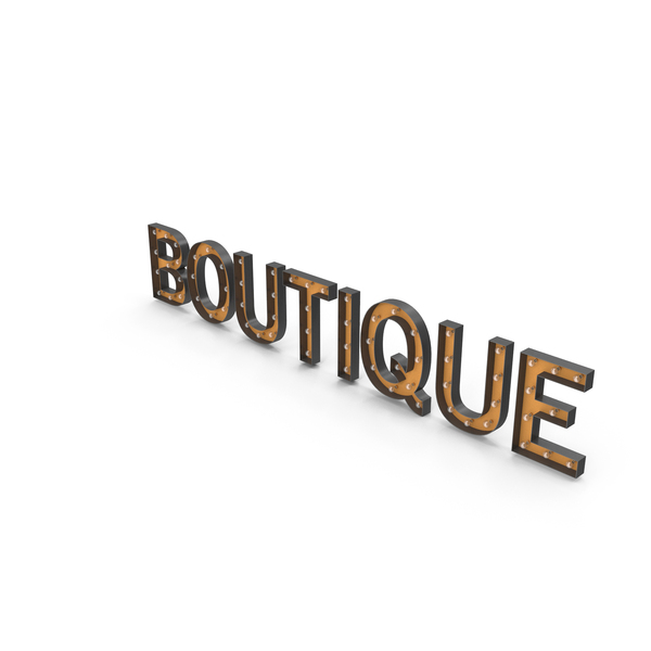 Shop: Boutuque Sign With Bulb PNG & PSD Images