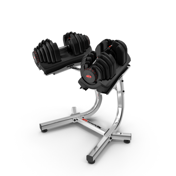 Barbell: Bowflex SelectTech Dumbbell with Stand Set PNG & PSD Images