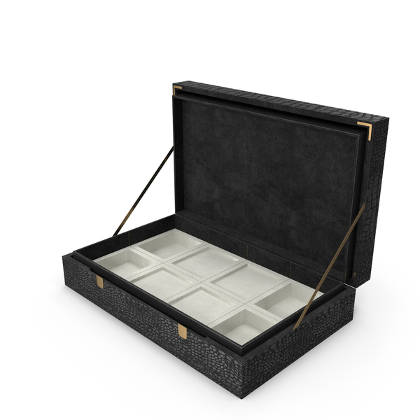 Jewelry: Box Crocodile Leather with Inner Box Opened PNG & PSD Images Jewelry: Box Crocodile Leather with Inner Box Opened PNG & PSD Images