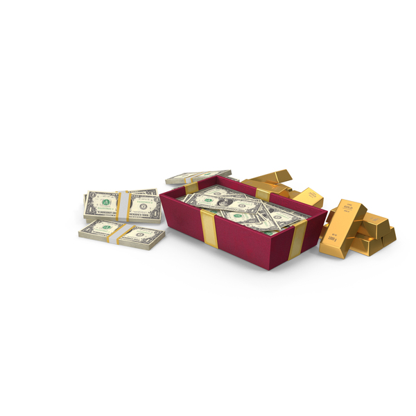 One Bill: Box Gold Bisket Lots US 1 Dollar Money Notes PNG & PSD Images