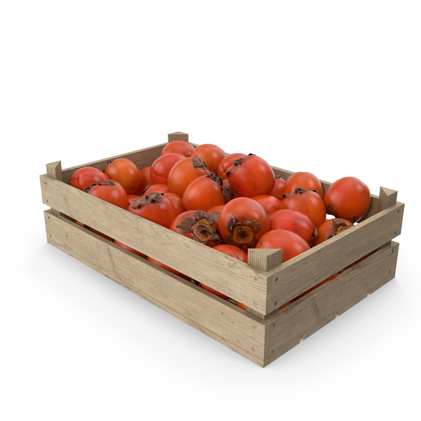 Fruit Display: Box of Persimmons PNG & PSD Images