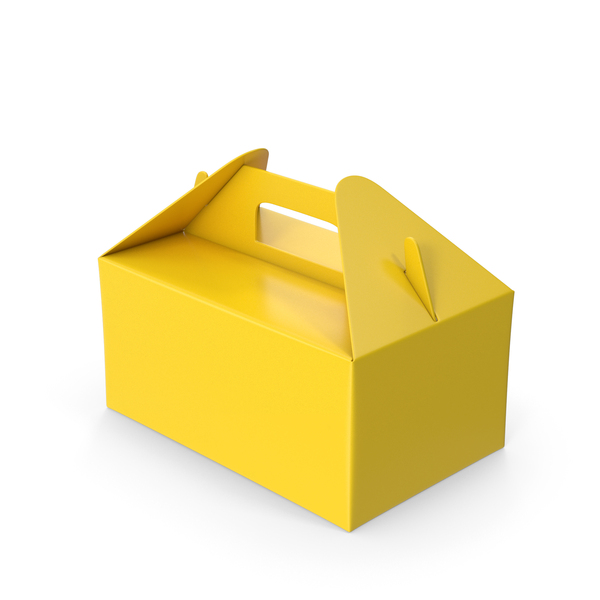 Cardboard: Box With Handle Yellow PNG & PSD Images