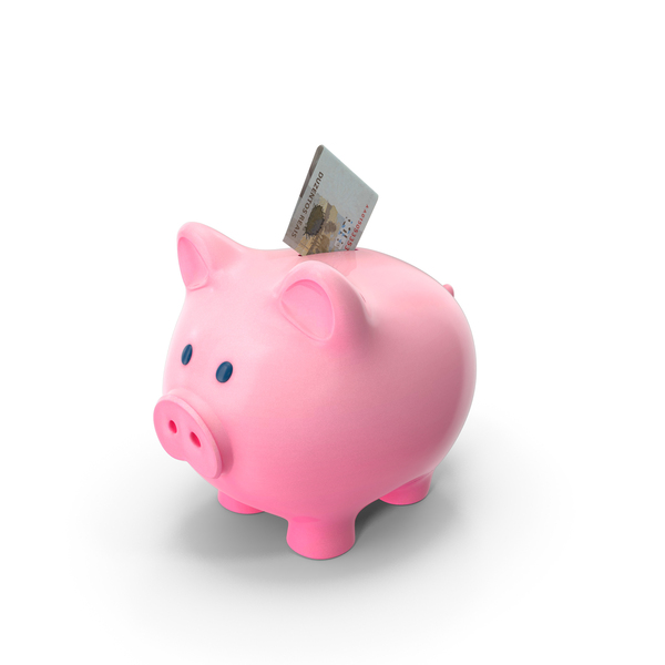 Currency: Brasil 200 Reais Note folded Piggy Bank Save PNG & PSD Images