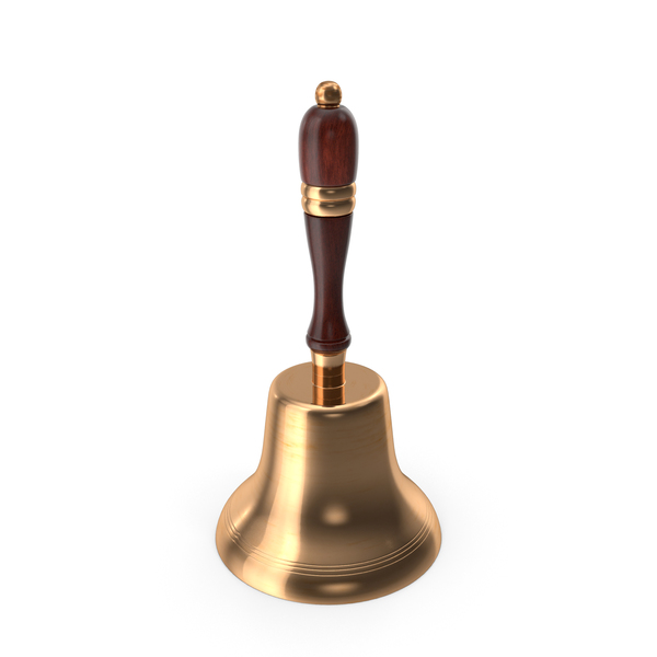 Handbell: Brass Altar Bell with Wood Handle PNG & PSD Images