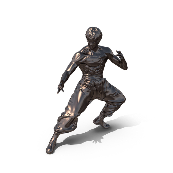 Brass Bruce Lee Statue PNG & PSD Images