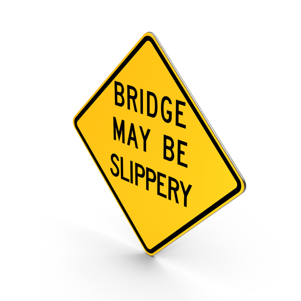 Traffic Signs: Bridge May Be Slippery  Pennsylvania Road Sign PNG & PSD Images