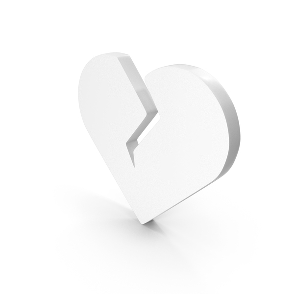 Symbols: Broken Heart Icon White PNG & PSD Images Symbols: Broken Heart Icon White PNG & PSD Images