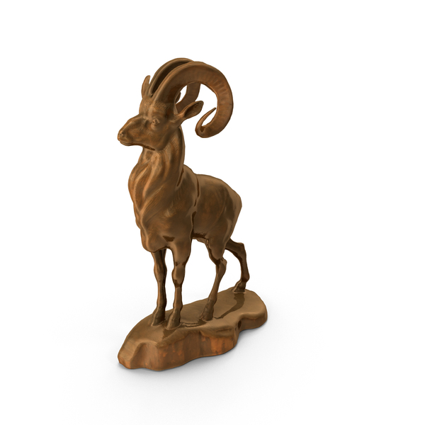 Big Horned Ram: Bronze Mountain Sheep PNG & PSD Images