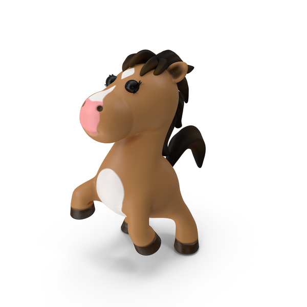 Brown Cartoon Horse Jumping Pose PNG & PSD Images