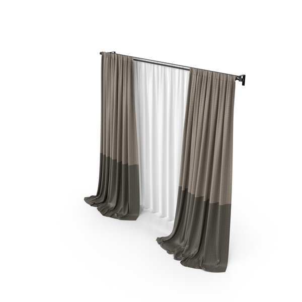 Curtain: Brown Curtains With Tulle PNG & PSD Images Curtain: Brown Curtains With Tulle PNG & PSD Images
