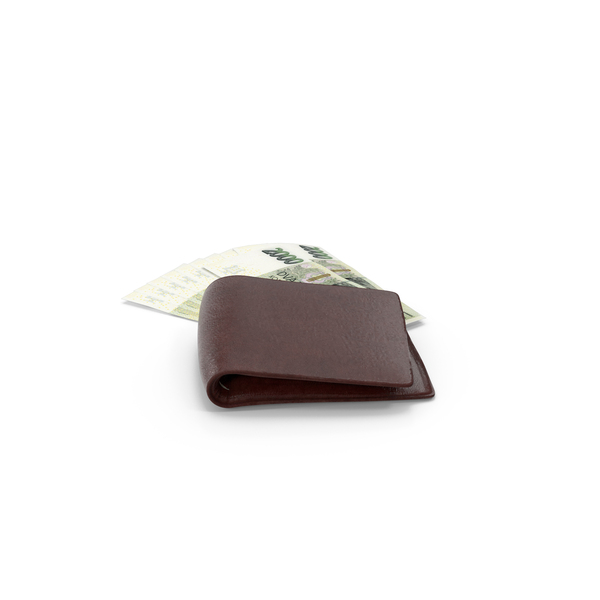 Currency: Brown Wallet 2000 Czech Korun Money Bills Ground PNG & PSD Images