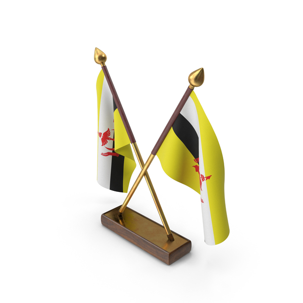 Flag: Brunei Cloth Two Flags Stand PNG & PSD Images Flag: Brunei Cloth Two Flags Stand PNG & PSD Images