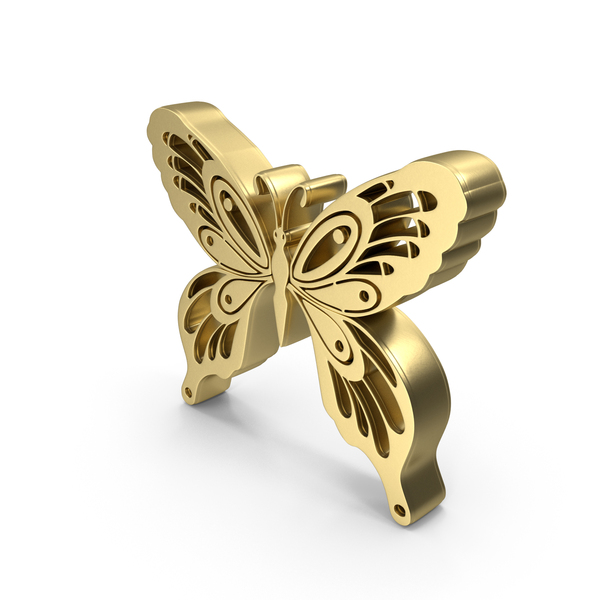 Butterfly Shape: BTF  Gold PNG & PSD Images