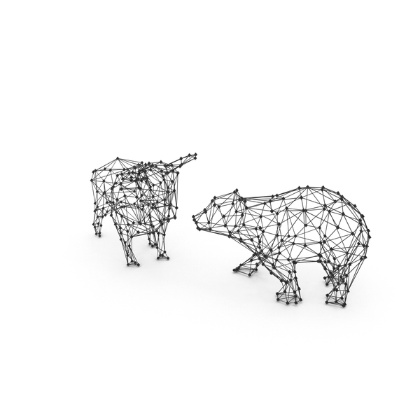 Sculpture: Bull & Bear Wireframe PNG & PSD Images Sculpture: Bull & Bear Wireframe PNG & PSD Images