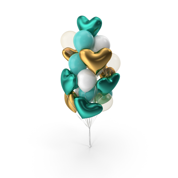 Bundle of Heart Balloons PNG & PSD Images