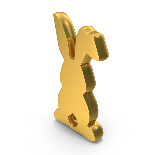 Symbols: Bunny Easter Festival Decorative Symbol Gold PNG & PSD Images