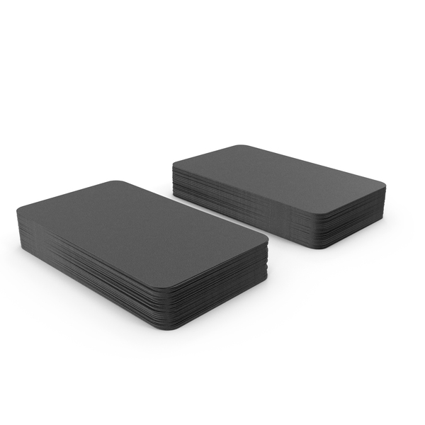 Card Holder: Business Cards Round Corner Blank Black PNG & PSD Images