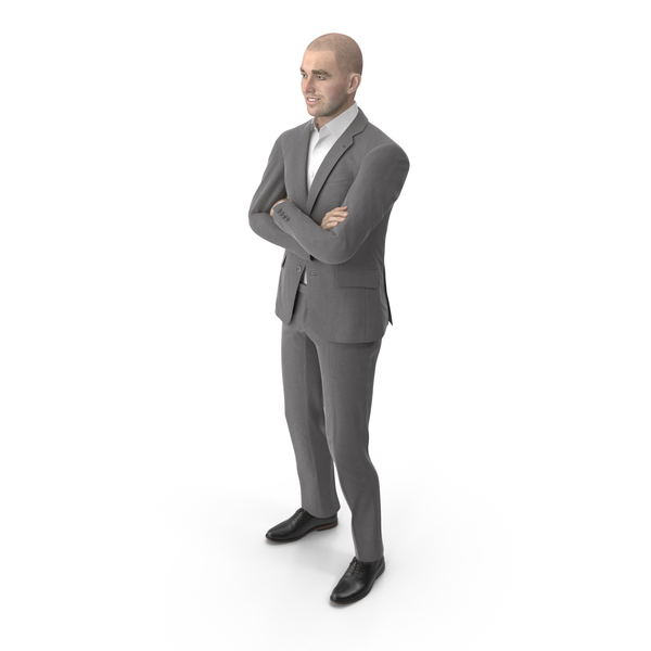 Businessman: Business Man Crossed Arms Suit Grey PNG & PSD Images