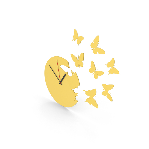 Butterfly Clock PNG & PSD Images Butterfly Clock PNG & PSD Images