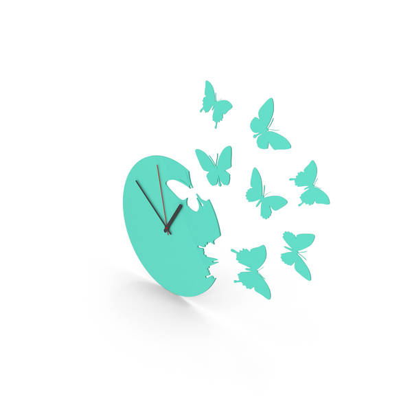 Butterfly Clock PNG & PSD Images