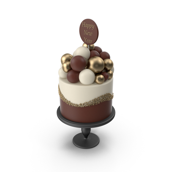 Cake with Happy New Year Topper PNG & PSD Images Cake with Happy New Year Topper PNG & PSD Images