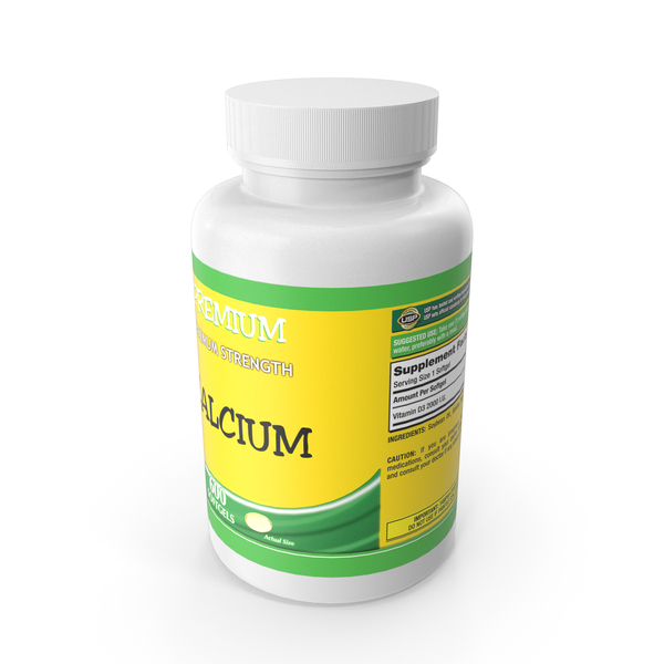 Vitamin: Calcium Supplement Bottle PNG & PSD Images