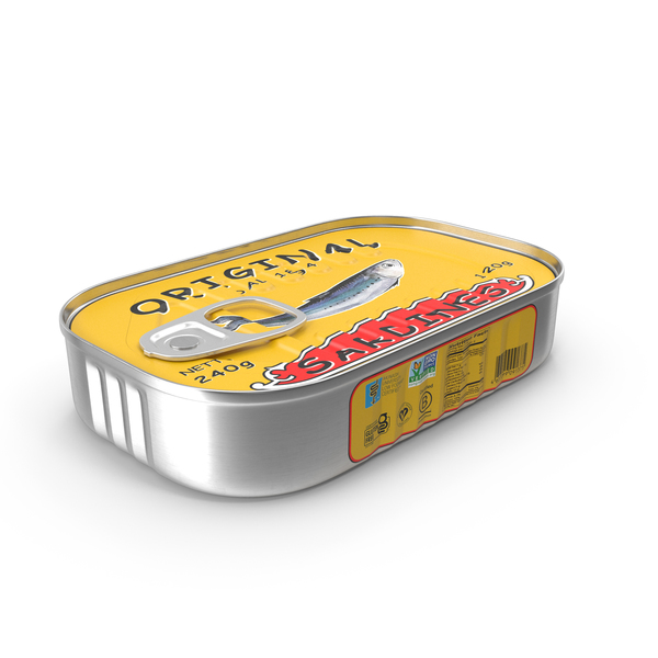Sardines: Can of Preserved Sardine with Pull Tab Lid PNG & PSD Images