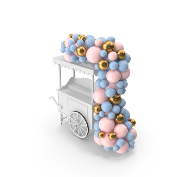 Streamer: Candy Cart with Balloon Decoration PNG & PSD Images