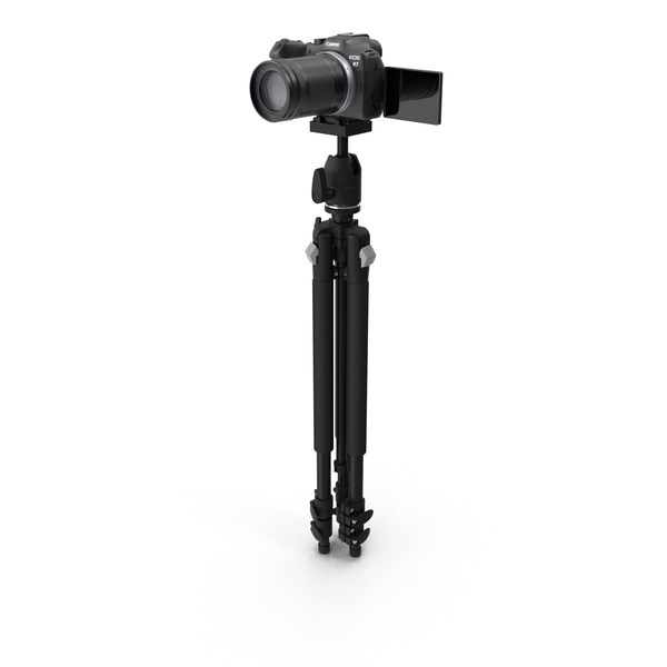 Canon EOS R7 Camera on Tripod PNG & PSD Images Canon EOS R7 Camera on Tripod PNG & PSD Images