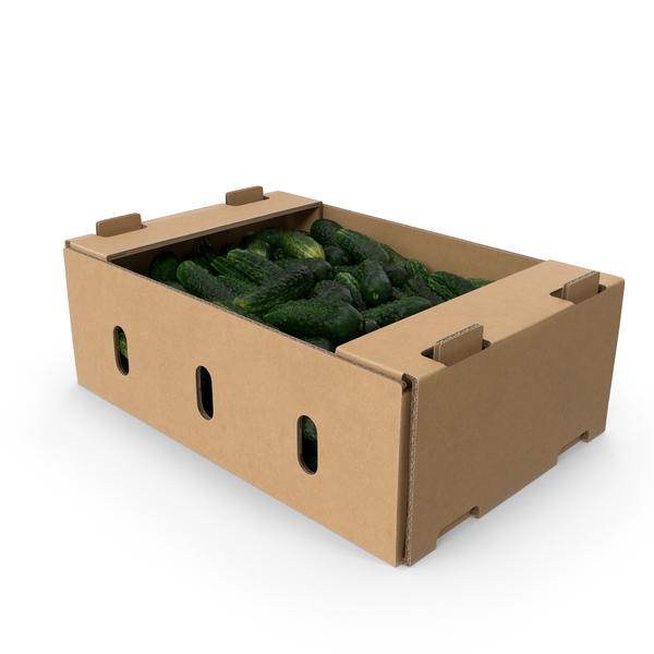 Cucumber: Cardboard Box of Kirby Cucumbers PNG & PSD Images