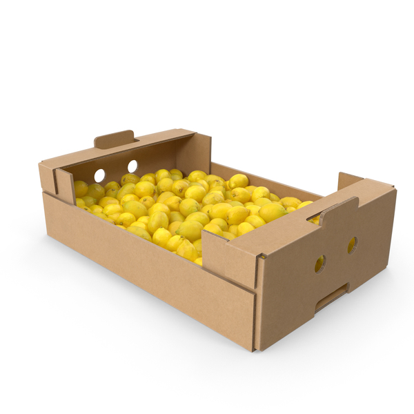 Lemon: Cardboard Box of Lemons PNG & PSD Images