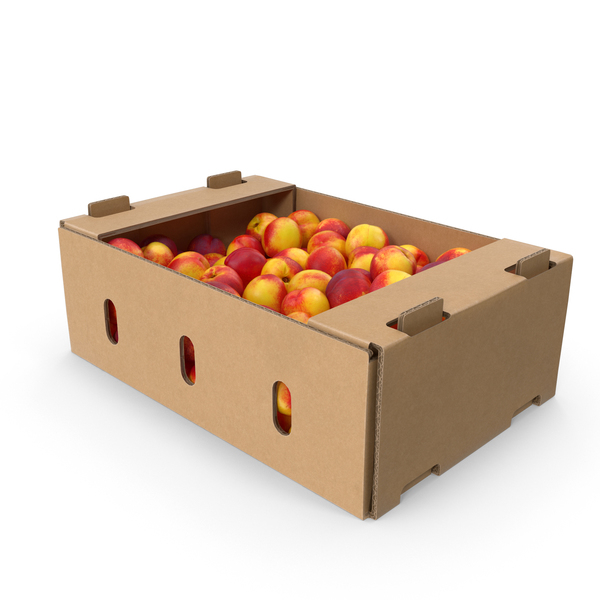 Peach: Cardboard Box of Nectarines PNG & PSD Images Peach: Cardboard Box of Nectarines PNG & PSD Images