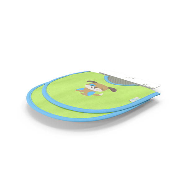 Bib: Cardboard Hanger With Two Green Baby Bibs PNG & PSD Images