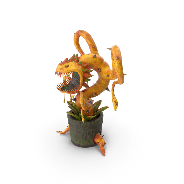 Monster: Carnivorous Flytrap Plant Yellow PNG & PSD Images