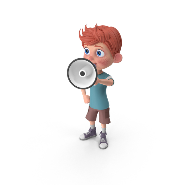 Cartoon Boy Charlie Holding Loud Speaker PNG & PSD Images Cartoon Boy Charlie Holding Loud Speaker PNG & PSD Images