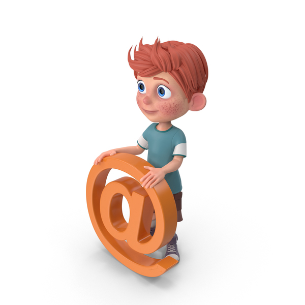 Cartoon Boy Charlie Holding @ Sign PNG & PSD Images Cartoon Boy Charlie Holding @ Sign PNG & PSD Images