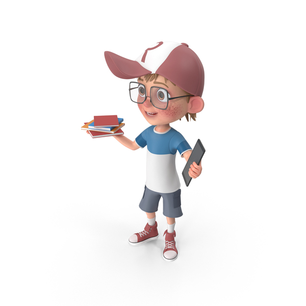 Cartoon Boy Holding Books And Tablet PNG & PSD Images Cartoon Boy Holding Books And Tablet PNG & PSD Images