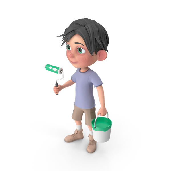Cartoon Boy Jack Holding Paint Roller PNG & PSD Images Cartoon Boy Jack Holding Paint Roller PNG & PSD Images