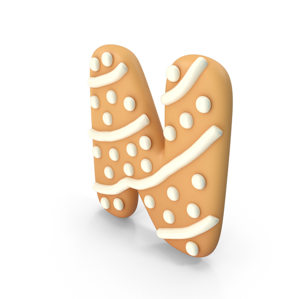 Language: Cartoon Ginger Cookie Letter N PNG & PSD Images