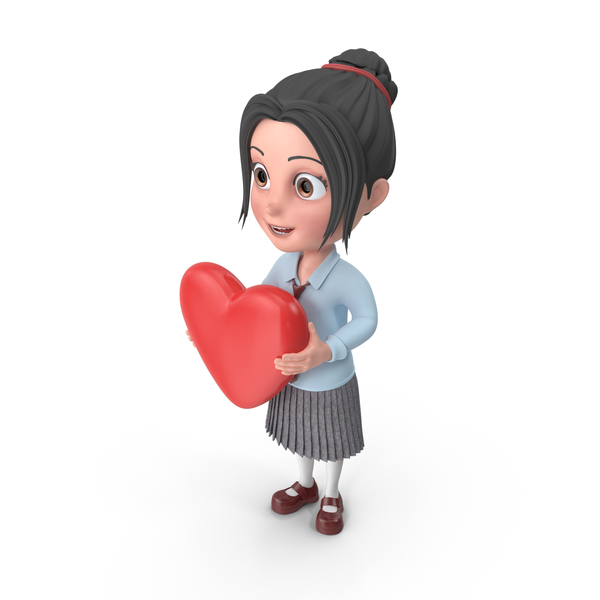 Cartoon Girl Emma Holding Heart PNG & PSD Images Cartoon Girl Emma Holding Heart PNG & PSD Images
