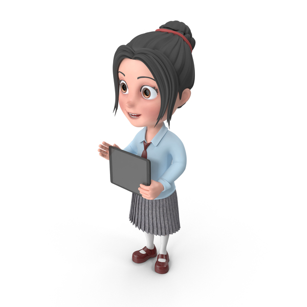Cartoon Girl Emma Holding Tablet PNG & PSD Images Cartoon Girl Emma Holding Tablet PNG & PSD Images