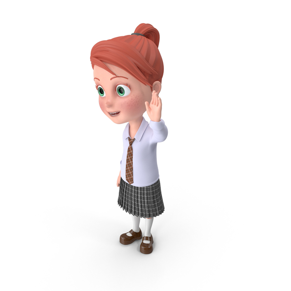 Cartoon Girl Grace Waving PNG & PSD Images Cartoon Girl Grace Waving PNG & PSD Images