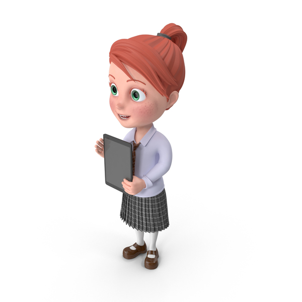 Cartoon Girl Grace with Tablet PNG & PSD Images Cartoon Girl Grace with Tablet PNG & PSD Images