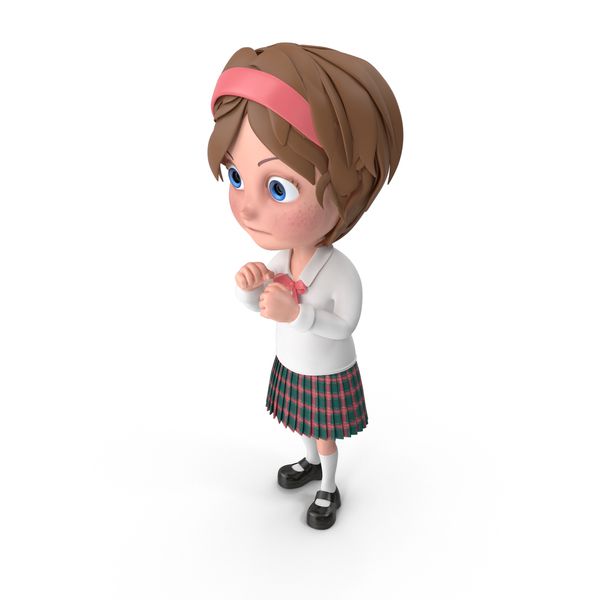 Cartoon Girl Guarding PNG & PSD Images