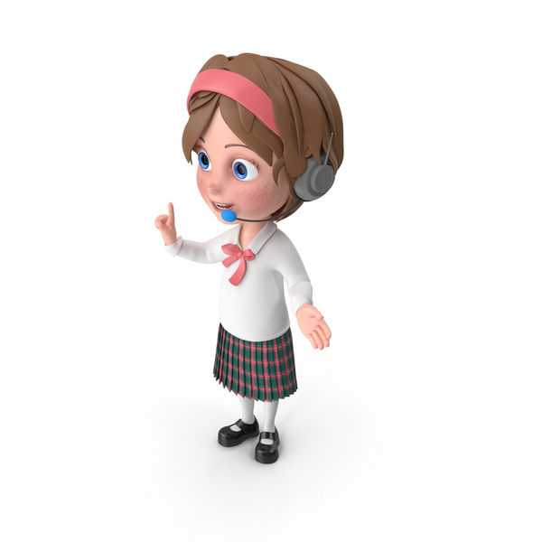 Cartoon Girl Wearing Headset PNG & PSD Images Cartoon Girl Wearing Headset PNG & PSD Images