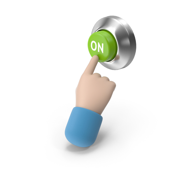 Gestures: Cartoon Hand Pressing On Button PNG & PSD Images