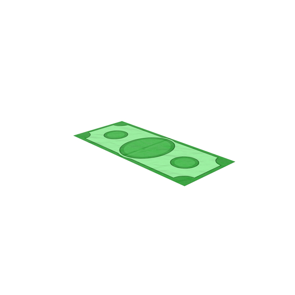 One Dollar: Cartoon Money Bill Crumpled PNG & PSD Images