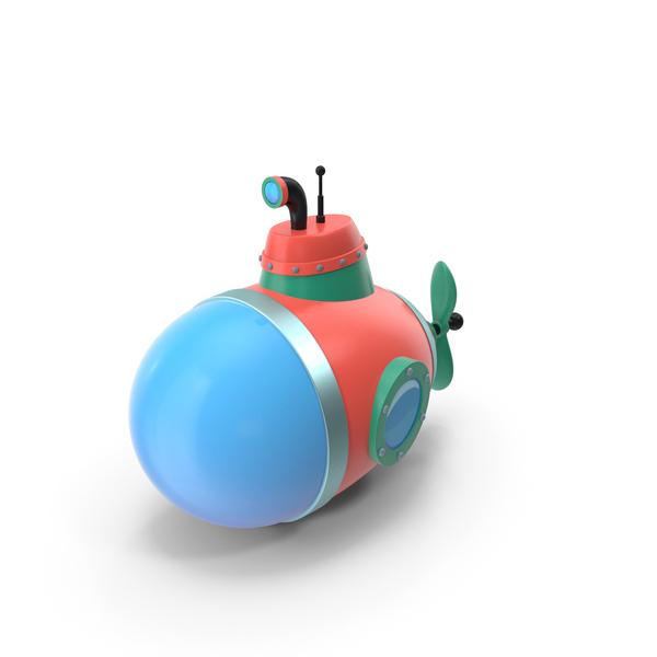 Toy Boat: Cartoon Style Submarine Red PNG & PSD Images