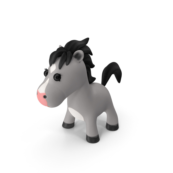 Cartoon White Horse Neutral Pose PNG & PSD Images