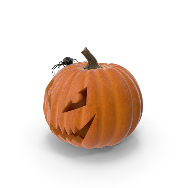 Carved Pumpkin With Black Widow Spider PNG & PSD Images Carved Pumpkin With Black Widow Spider PNG & PSD Images
